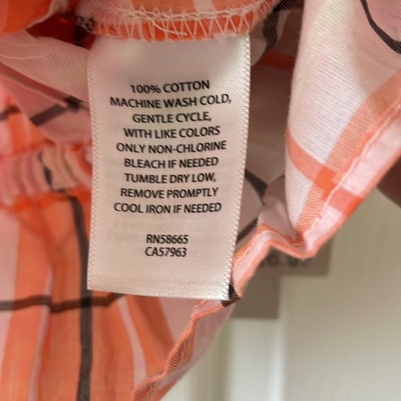 Abound coral plaid blouse puff sleeve country cowgirl western - Picture 6 of 7